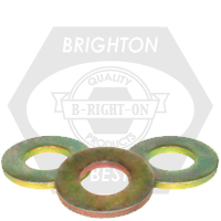 1" SAE FLAT WASHERS MED. CARBON THRU-HARDENED ZINC-YELLOW CR+6 U.S.A.