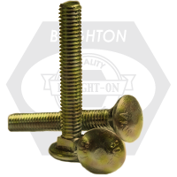 3/8"-16x1" CARRIAGE BOLT A307 GRADE A ZINC YELLOW CR+6 