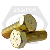 1/4"-20x2",(PT) HEX CAP SCREWS GRADE 8 COARSE ZINC-YELLOW BAKE CR+3 U.S.A.