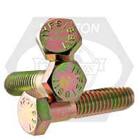 7/8"-14x1 1/2",(FT) HEX CAP SCREWS GRADE 5 FINE MED. CARBON ZINC YELLOW CR+6 