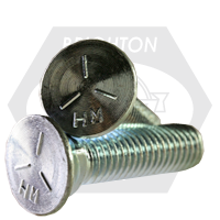 5/8"-11x1 1/2" GRADE 5 PLOW BOLTS NO.3 HEAD, FULL THREAD, ZINC 