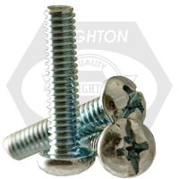 1/2"-13x4",(FT) MACHINE SCREW ROUND HEAD PHILLIPS/SLOTTED COMBO ZINC CR+3