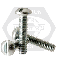 #10-32x1 1/8",(FT) MACHINE SCREW ROUND HEAD SLOTTED ZINC CR+3 