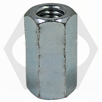 M12-1.75xAF=19x36 METRIC HEX COUPLING NUTS, CLASS 6, ZINC CR+3 