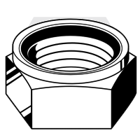 1 1/8"-7 NE (STANDARD) NYLON INSERT LOCKNUT GRADE A ZINC YELLOW CR+6