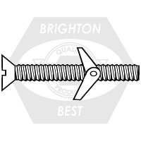 3/16"-24x4" FLAT HEAD SLOT TOGGLE BOLT WITH WING NUT, ZINC CR+3 