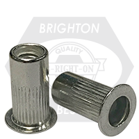 6-32 (.080-.130) Aluminum Large Flange Knurled Body Rivet Nut 